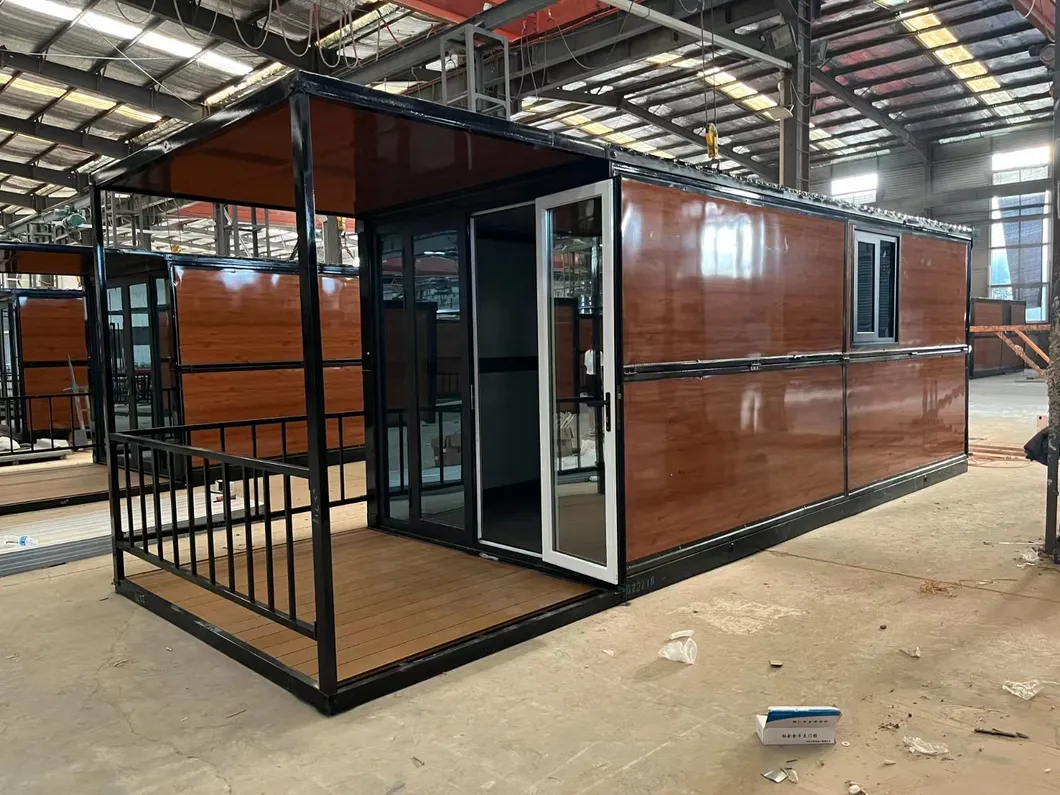 Casa contenedor prefabricada plegable de embalaje de película plástica Tesite personalizada con aprobación ISO de 20 pies/30 pies/40 pies