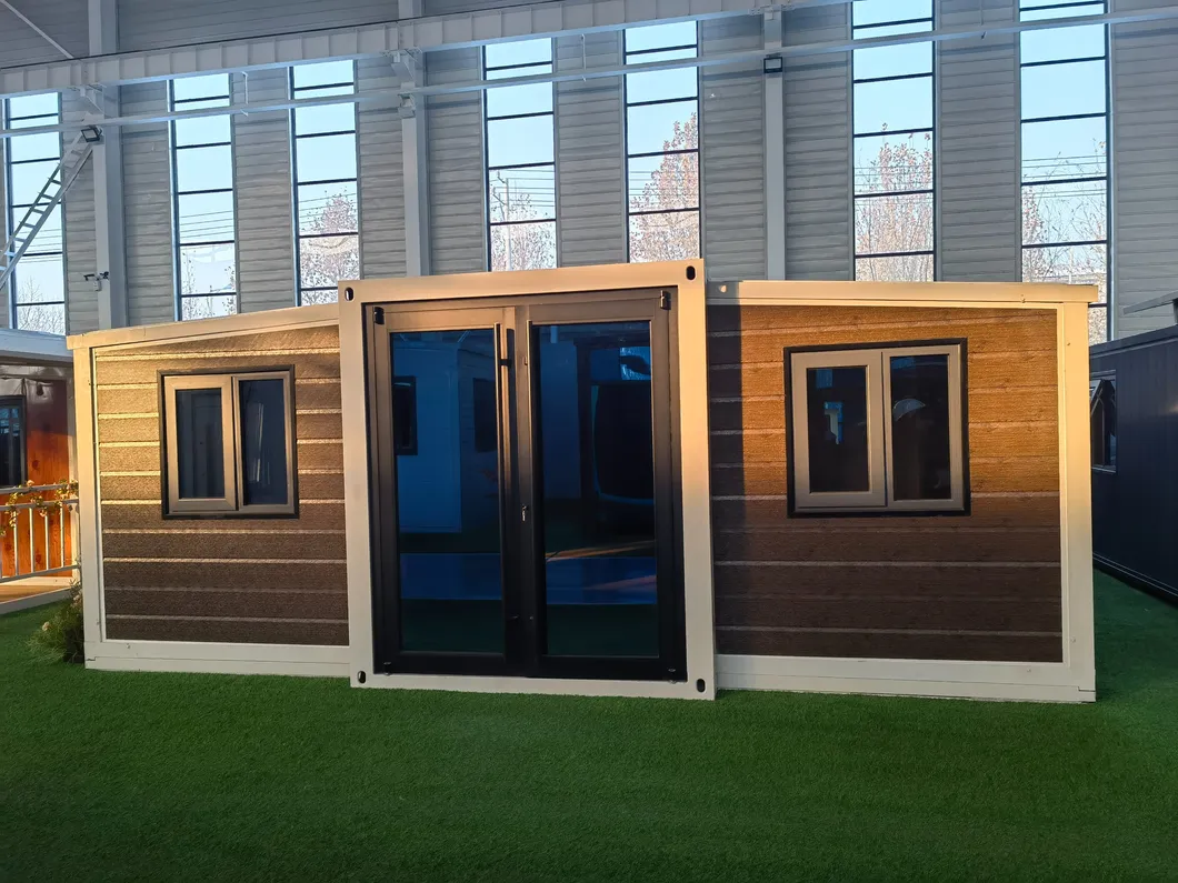 Casa contenedor prefabricada expandible personalizada con embalaje de película plástica Tesite de panel sándwich