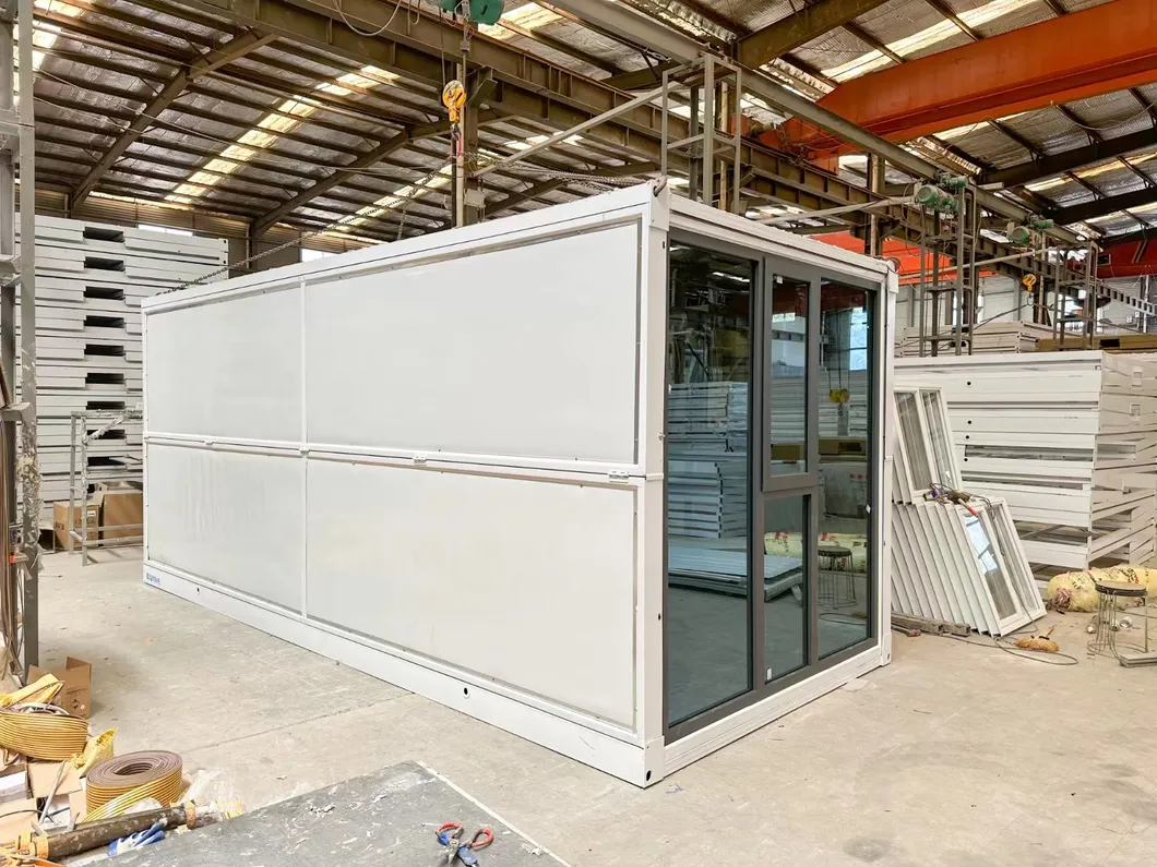 Casa contenedor prefabricada plegable de embalaje de película plástica Tesite personalizada con aprobación ISO de 20 pies/30 pies/40 pies