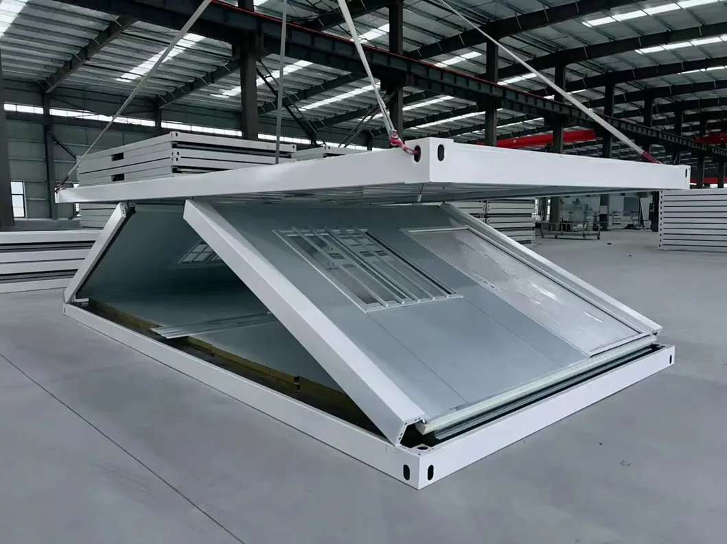Casa prefabricada del envase del empaquetado de la pel&iacute;cula pl&aacute;stica de Tesite del panel de bocadillo de 36.54~74.34sqm