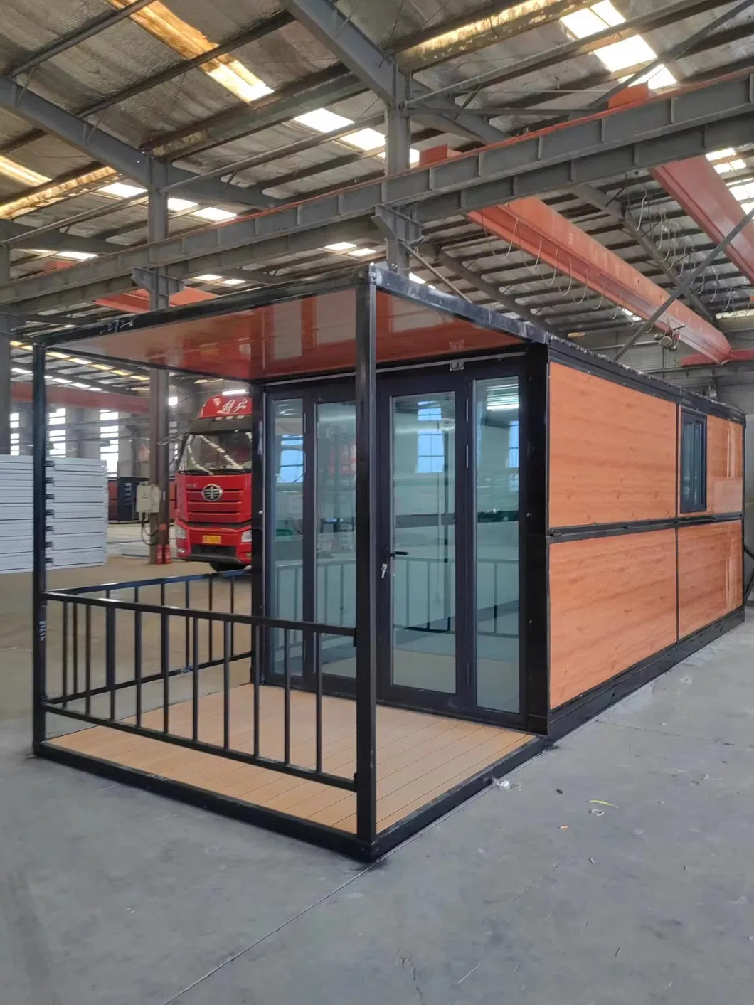 Casa contenedor prefabricada plegable de embalaje de película plástica Tesite personalizada con aprobación ISO de 20 pies/30 pies/40 pies