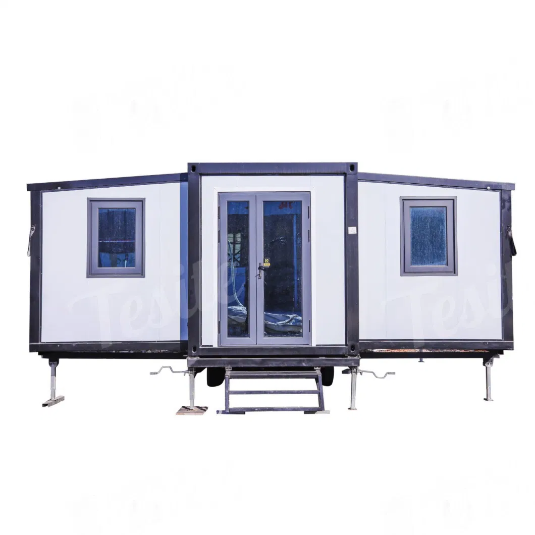 Casa contenedor móvil expandible prefabricada con embalaje de película plástica de 36,54 ~ 74,34 m2 con CE