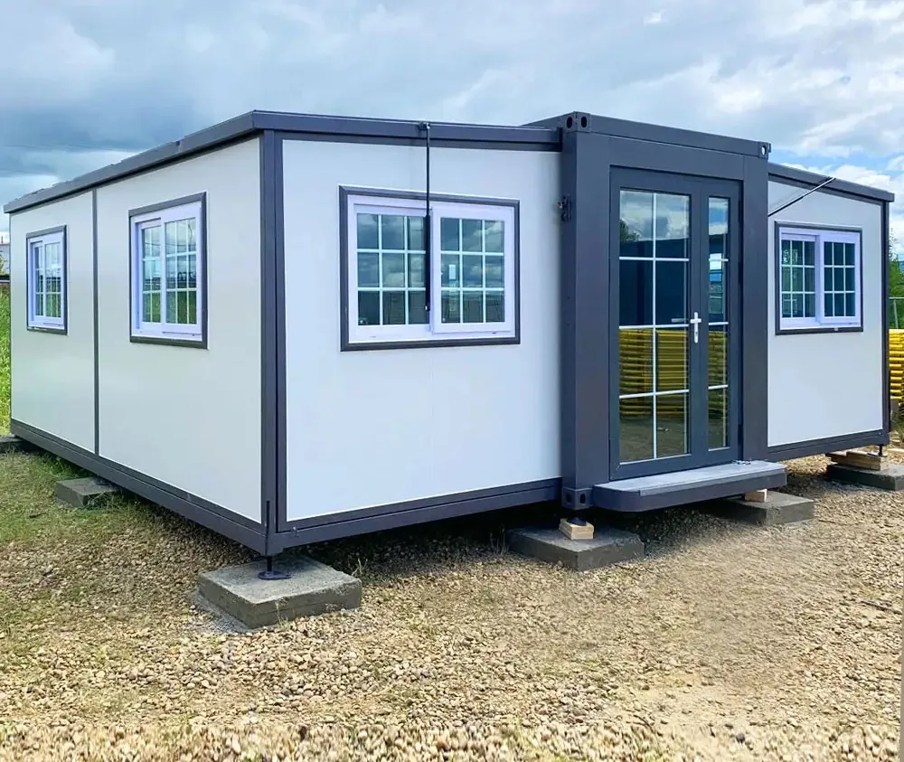 Casa contenedor de lujo móvil expandible con taller moderno