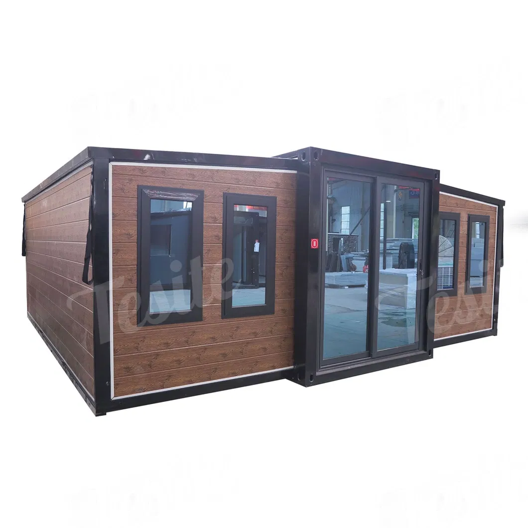 Casa contenedor expandible prefabricada plegable con panel sándwich aprobada por ISO